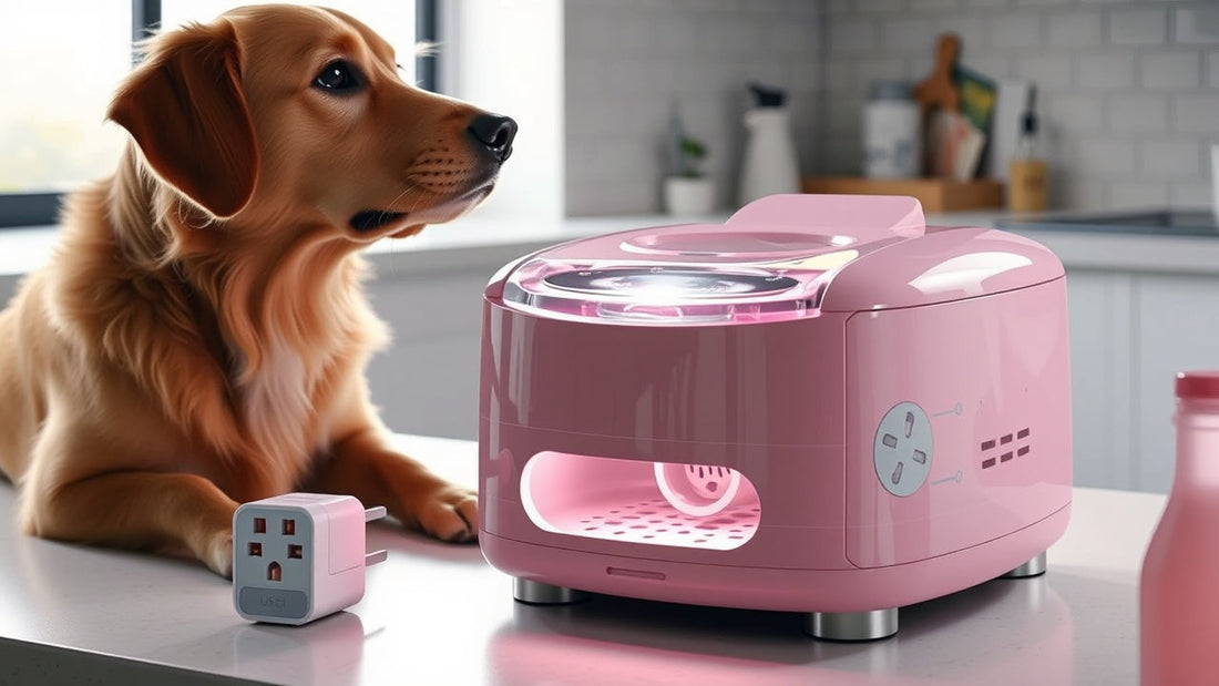 Revolutionizing Pet Dental Care: Ultrasonic Dog Teeth Stone Remover Washing Machine with Lovely Pink Design and UK Plug Compatibility